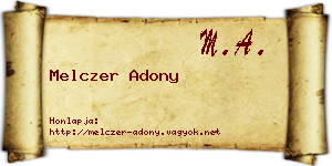 Melczer Adony névjegykártya